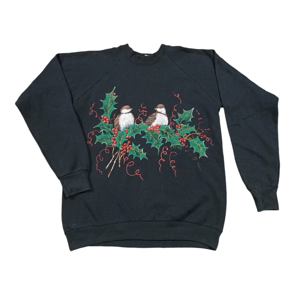 Vintage 90's Woman's Birds Sweatshirt  Pullover Painting Size XL Made In‎ USA